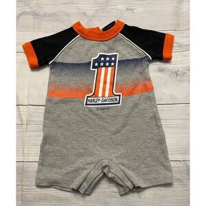 Harley Davidson Motorcycle Baby Boy Onesie Bodysuit Outfit Clothes, Newborn